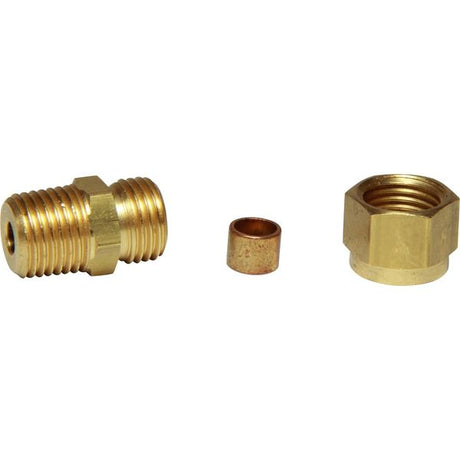 AG Brass Male Stud Coupling 1/4" x 1/4" BSP Taper - PROTEUS MARINE STORE