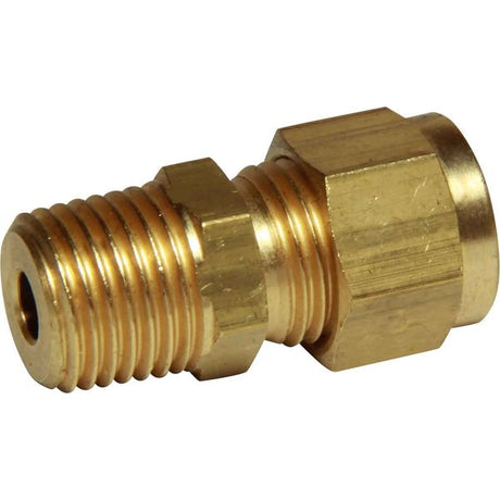 AG Brass Male Stud Coupling 1/4" x 1/4" BSP Taper - PROTEUS MARINE STORE