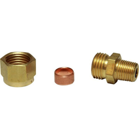 AG Brass Male Stud Coupling 5/16" x 1/8" BSP Taper - PROTEUS MARINE STORE