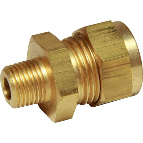 AG Brass Male Stud Coupling 1/2" x 1/4" BSP Taper - PROTEUS MARINE STORE