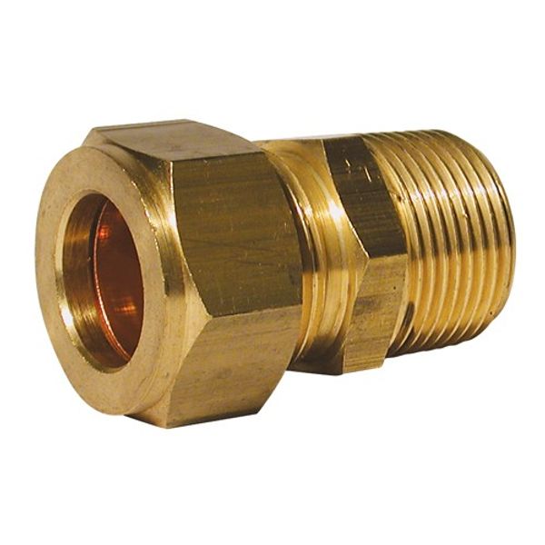 AG Brass Male Stud Coupling 6mm x 3/8" BSP Taper - PROTEUS MARINE STORE