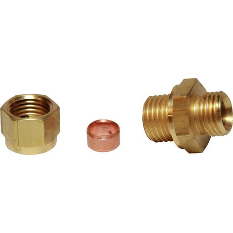 AG Brass Male Stud Coupling M14 x 1.5 x 5/16" Tube - PROTEUS MARINE STORE