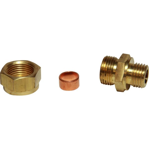 AG Brass Male Stud Coupling M14 x 1.5 x 3/8" Tube - PROTEUS MARINE STORE