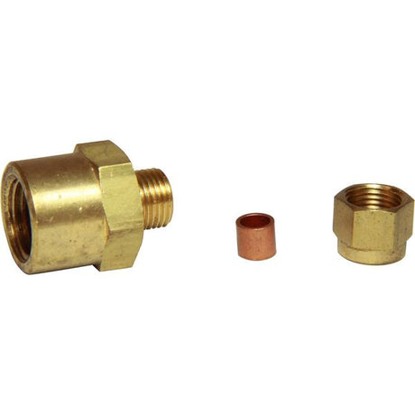 AG Brass Female Stud Coupling 3/16" - 1/4" BSP - PROTEUS MARINE STORE
