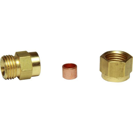 AG Brass Female Stud Coupling 1/4" - 1/8" BSP - PROTEUS MARINE STORE