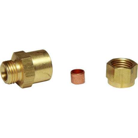 AG Brass Female Stud Coupling 1/4" - 1/4" BSP - PROTEUS MARINE STORE