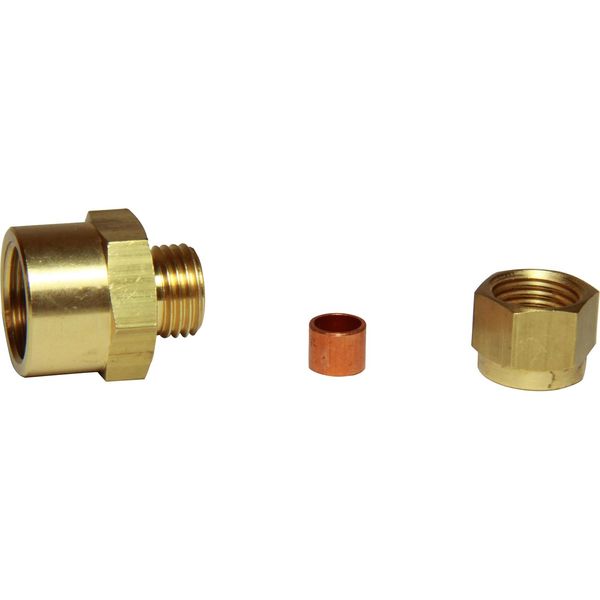 AG Brass Female Stud Coupling 1/4" - 3/8" BSP - PROTEUS MARINE STORE