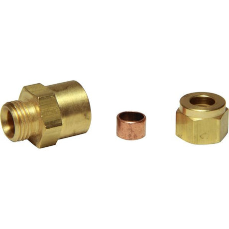 AG Brass Female Stud Coupling 5/16" - 1/4" BSP - PROTEUS MARINE STORE