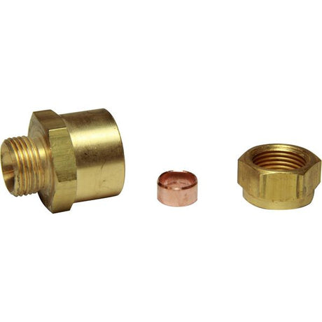 AG Brass Female Stud Coupling 3/8" - 1/2" BSP - PROTEUS MARINE STORE