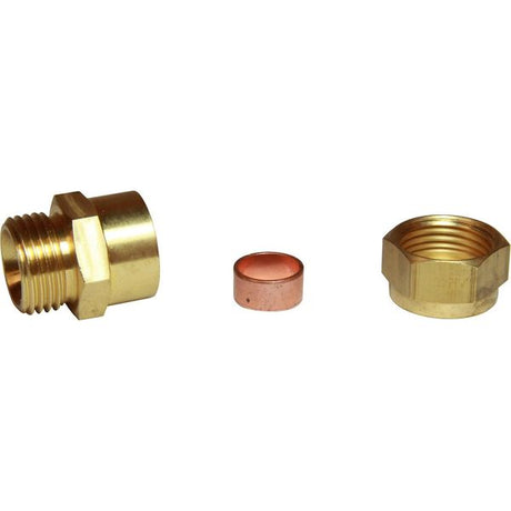 AG Brass Female Stud Coupling 1/2" - 3/8" BSP - PROTEUS MARINE STORE