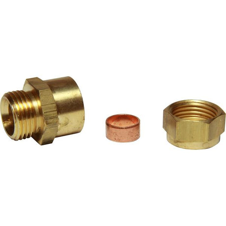 AG Brass Female Stud Coupling 1/2" - 1/2" BSP - PROTEUS MARINE STORE