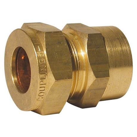 AG Brass Female Stud Coupling 10mm x 1/4" BSP - PROTEUS MARINE STORE