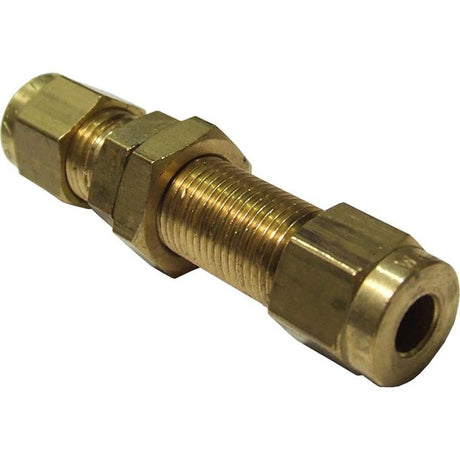 AG Brass Bulkhead Coupling 3/16" Tube 3/8" - PROTEUS MARINE STORE