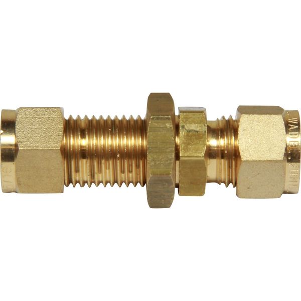AG Brass Bulkhead Coupling 5/16" Tube 3/8" - PROTEUS MARINE STORE