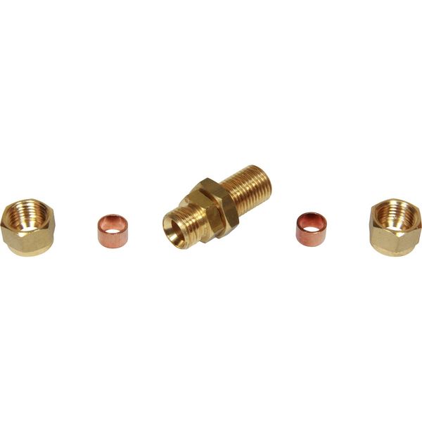 AG Brass Bulkhead Coupling 5/16" Tube 3/8" - PROTEUS MARINE STORE