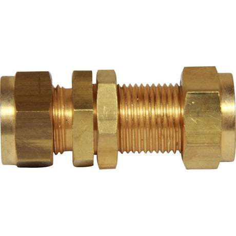 AG Brass Bulkhead Coupling 3/8" Tube 3/8" - PROTEUS MARINE STORE