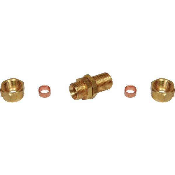 AG Brass Bulkhead Coupling 3/8" Tube 3/8" - PROTEUS MARINE STORE