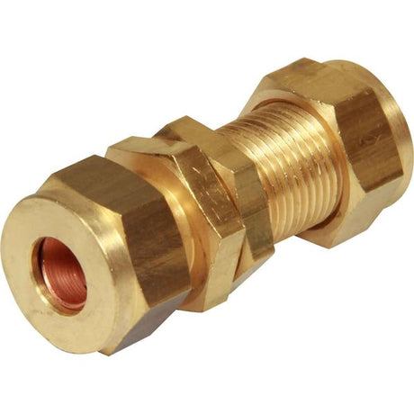 AG Brass Bulkhead Coupling 3/8" Tube 3/8" - PROTEUS MARINE STORE
