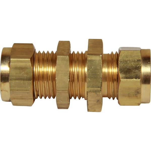 AG Brass Bulkhead Coupling 1/2" Tube 1/2" - PROTEUS MARINE STORE