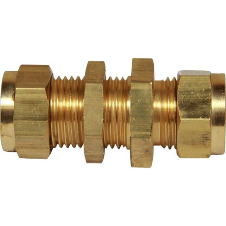 AG Brass Bulkhead Coupling 1/2" Tube 1/2" - PROTEUS MARINE STORE