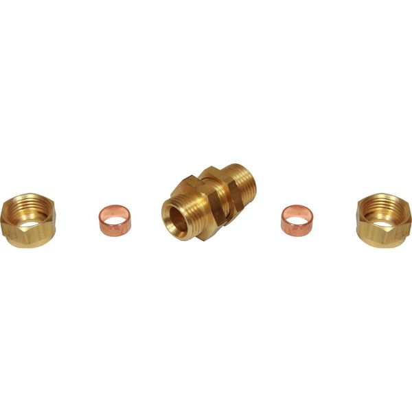 AG Brass Bulkhead Coupling 1/2" Tube 1/2" - PROTEUS MARINE STORE