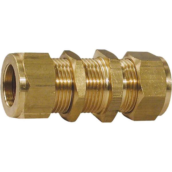 Wade Brass Compression Bulkhead Coupling (1/2" OD / 3/4" Bulkhead) - PROTEUS MARINE STORE