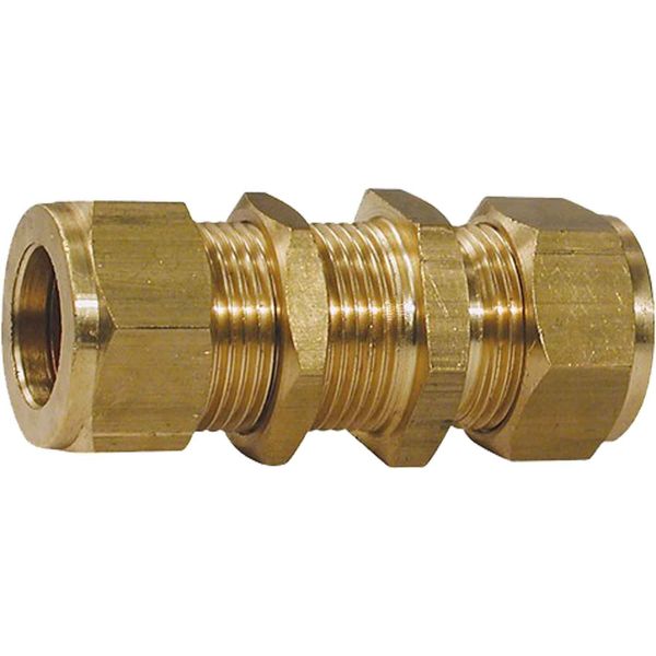 Wade Brass Compression Bulkhead Coupling (1/2" OD / 3/4" Bulkhead) - PROTEUS MARINE STORE