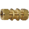 AG Brass Bulkhead Coupling 3/4" Tube 1/2" - PROTEUS MARINE STORE