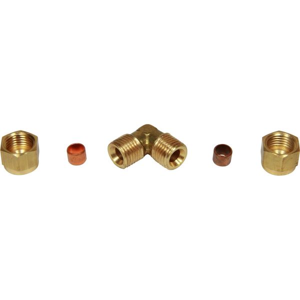 AG Brass Equal Elbow Coupling 1/4" x 1/4" - PROTEUS MARINE STORE