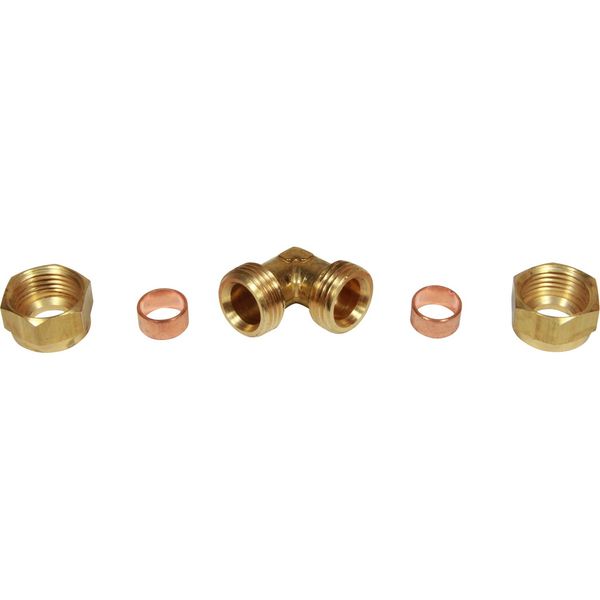 AG Brass Equal Elbow Coupling 1/2" x 1/2" - PROTEUS MARINE STORE