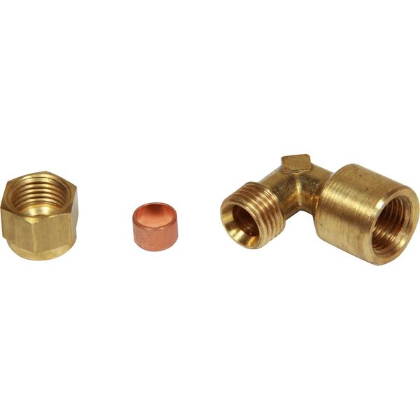 AG Brass Female Stud Elbow Coupling 5/16" x 1/4" BSP - PROTEUS MARINE STORE