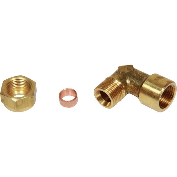 AG Brass Female Stud Elbow Coupling 3/8" x 3/8" BSP - PROTEUS MARINE STORE