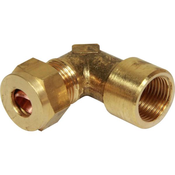 AG Brass Female Stud Elbow Coupling 3/8" x 3/8" BSP - PROTEUS MARINE STORE