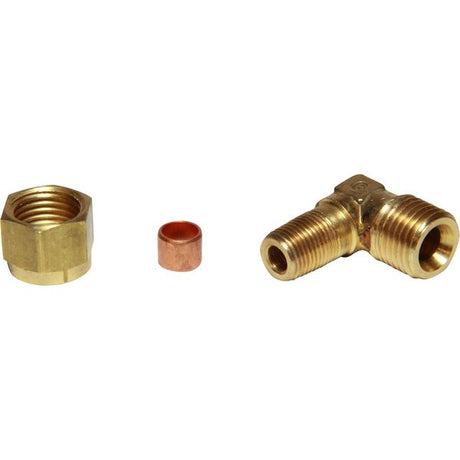 AG Brass Male Elbow Coupling 1/4" x 1/8" BSP Taper - PROTEUS MARINE STORE