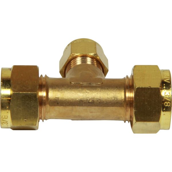 Wade Brass Tee Coupling 3/8" x 3/8" x 1/4" - PROTEUS MARINE STORE