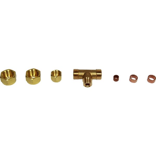 Wade Brass Tee Coupling 3/8" x 3/8" x 1/4" - PROTEUS MARINE STORE