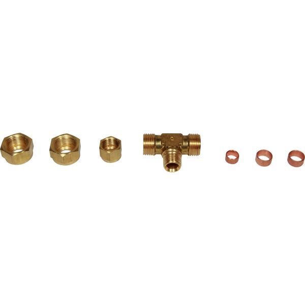 AG Brass Tee Coupling 3/8" x 3/8" x 5/16" - PROTEUS MARINE STORE