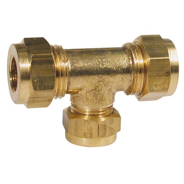 Wade Brass Tee Coupling 3/8" x 3/8" x 1/4" - PROTEUS MARINE STORE