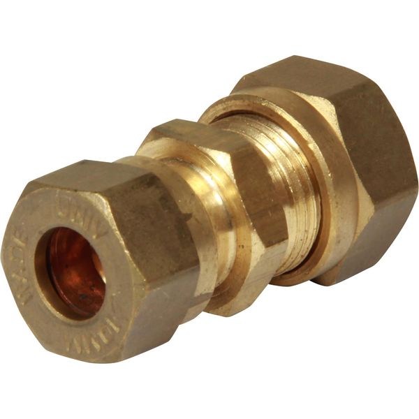 AG Brass Straight Coupling 12mm x 10mm - PROTEUS MARINE STORE