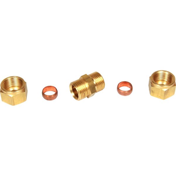 AG Brass Straight Coupling 12mm x 12mm - PROTEUS MARINE STORE