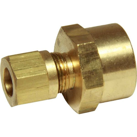 AG Brass Female Stud Coupling 8mm x 3/8" BSP - PROTEUS MARINE STORE