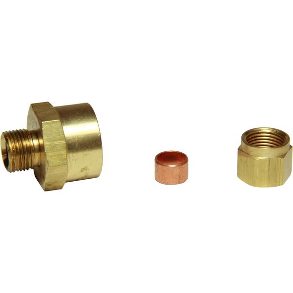 AG Brass Female Stud Coupling 8mm x 3/8" BSP - PROTEUS MARINE STORE