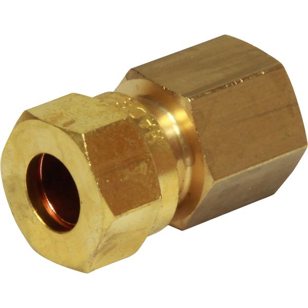 AG Brass Female Stud Coupling 10mm x 1/4" BSP - PROTEUS MARINE STORE