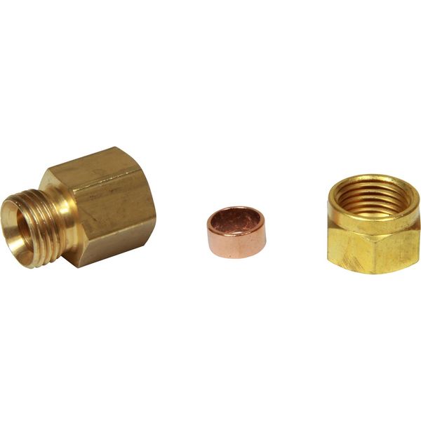 AG Brass Female Stud Coupling 10mm x 1/4" BSP - PROTEUS MARINE STORE