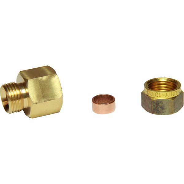 AG Brass Female Stud Coupling 10mm x 3/8" BSP - PROTEUS MARINE STORE