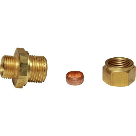 AG Brass Male Stud Coupling 12mm x 1/2" BSP - PROTEUS MARINE STORE
