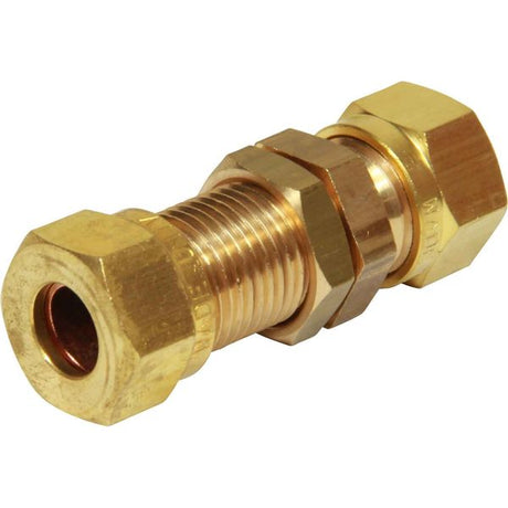 AG Brass Bulkhead Coupling 10mm Tube OD - PROTEUS MARINE STORE