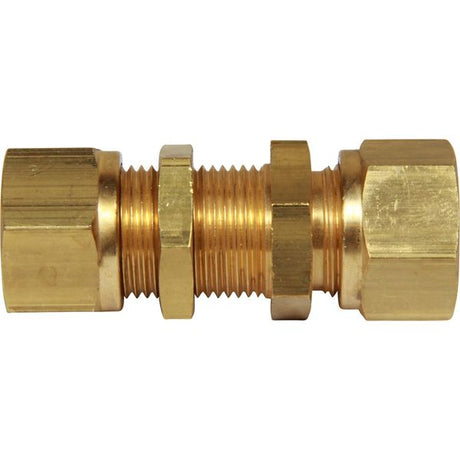 AG Brass Bulkhead Coupling 15mm Tube OD - PROTEUS MARINE STORE