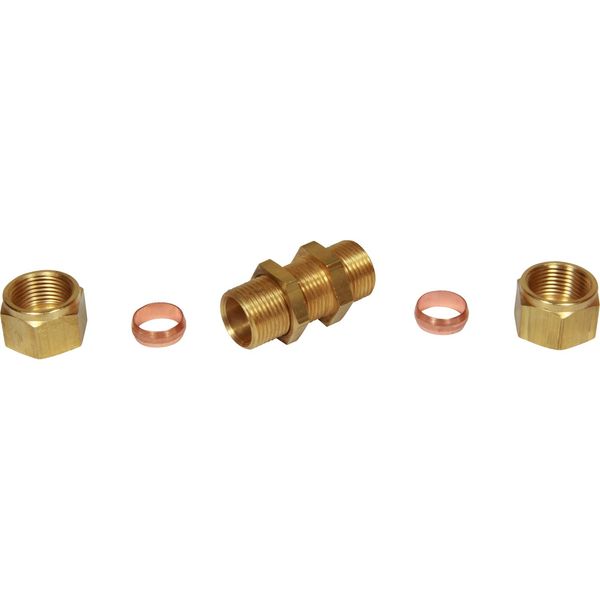 AG Brass Bulkhead Coupling 15mm Tube OD - PROTEUS MARINE STORE