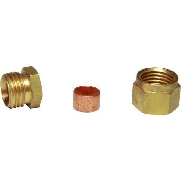 AG Brass Coupling Stop End 8mm OD Tube - PROTEUS MARINE STORE